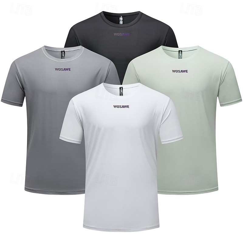 Men's Women's Cycling Jersey Letter & Number Short Sleeve Bike Tee Tshirt Jersey Top with 3 Rear Pockets Mountain Bike MTB Quick Dry Breathable Sports Black White Green Clothing Apparel