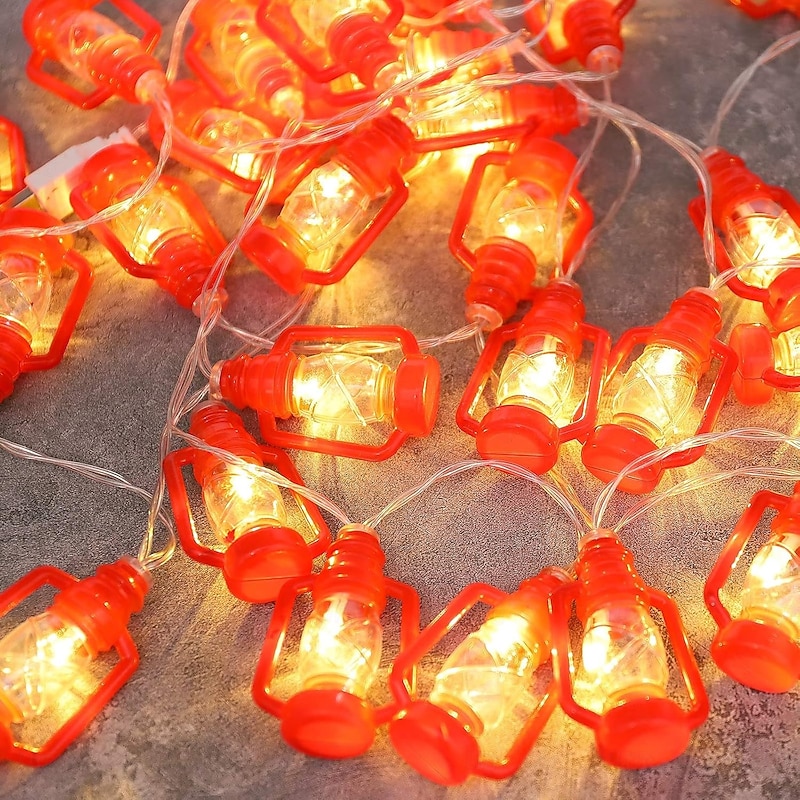 20/40LED Retro Light String Lights for Bedroom Bedroom Garden Festival Home Indoor Ramadan Festival Decoration Mini Kerosene Lamp String (Warm Light)2