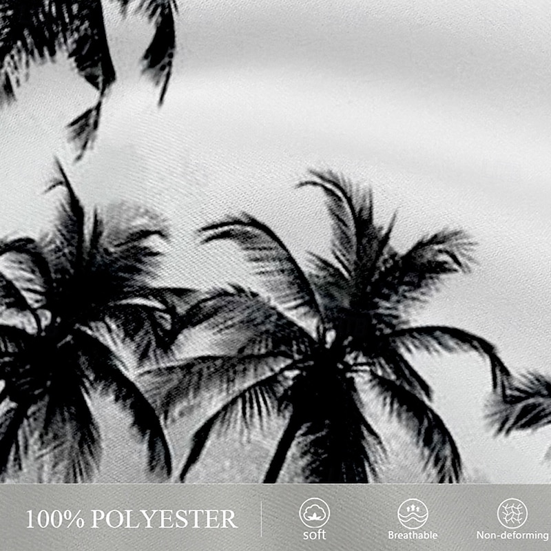 Men's Coconut Tree 3D Print Swim Trunks Swim Shorts Board Shorts Mid Waist Hawaiian Casual Vacation Holiday Beach Wear Side Pockets Mesh Lining Elastic Drawstring Waist Designer Clothing Apparel3