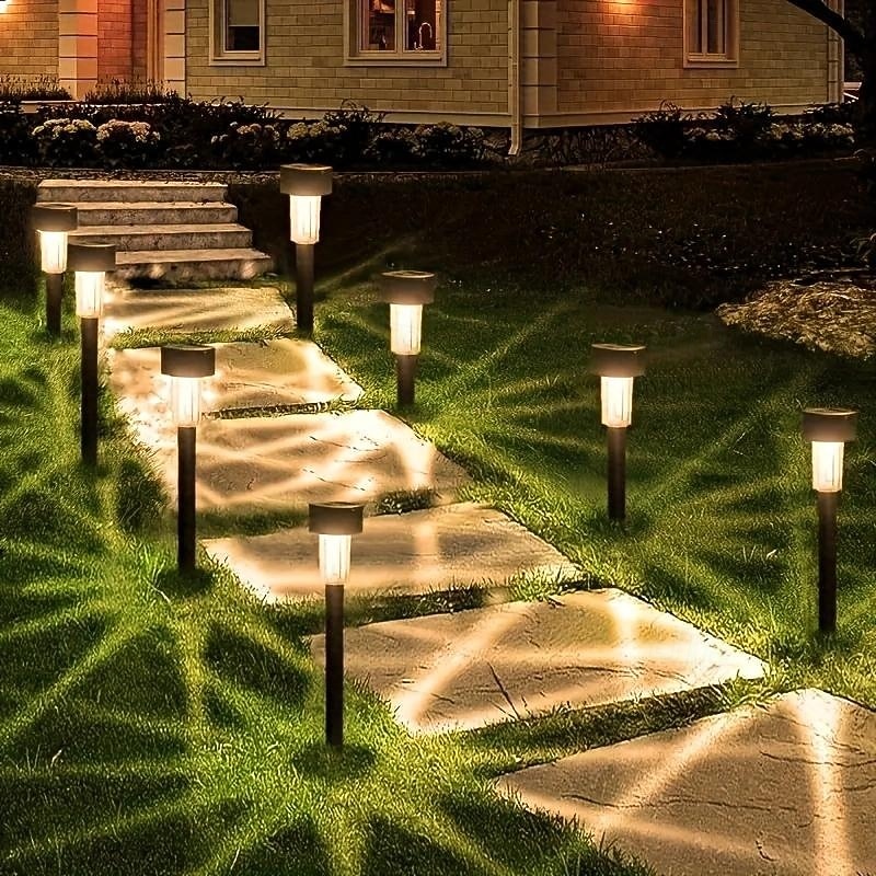 10 Pcs Outdoor Solar Small Tube Plug in Light Courtyard Garden Lawn Path Valentine's Day Wedding Festival Atmosphere Decorative Light