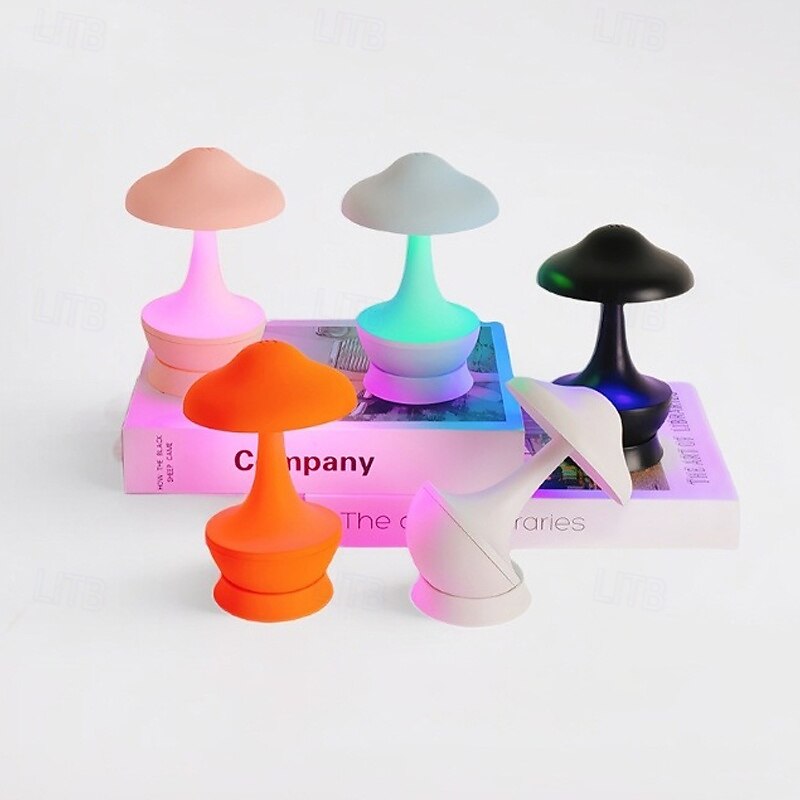 Mushroom Night Light Bedroom Bedside Table Lamp RGB Atmosphere Tumbler Lamp USB Rechargeable Night Lamp for Bedroom Dormitory Living Room Home Decoration Birthday Christmas Gift3