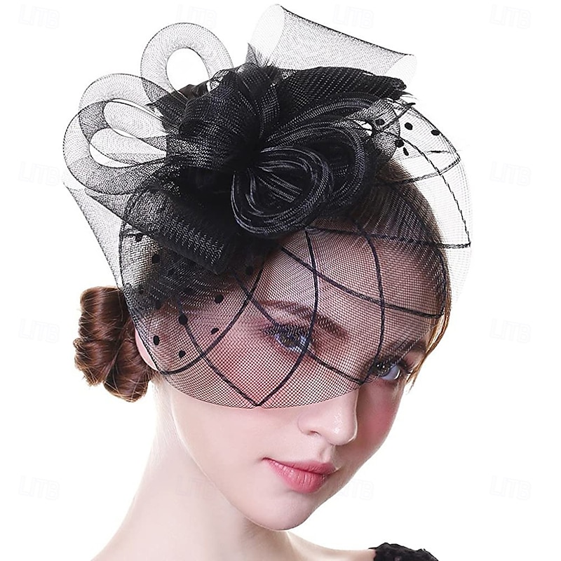 Hats Tulle Fedora Hat Wedding Horse Race Elegant Vintage With Pure Color Headpiece Headwear