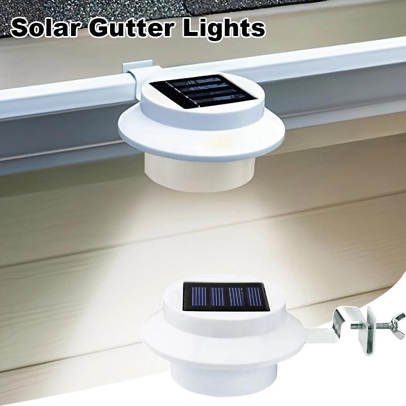 1Pc outdoor solar wall lamp eaves lamp IP44 waterproof groove lamp fence staircase courtyard garden balcony lighting4