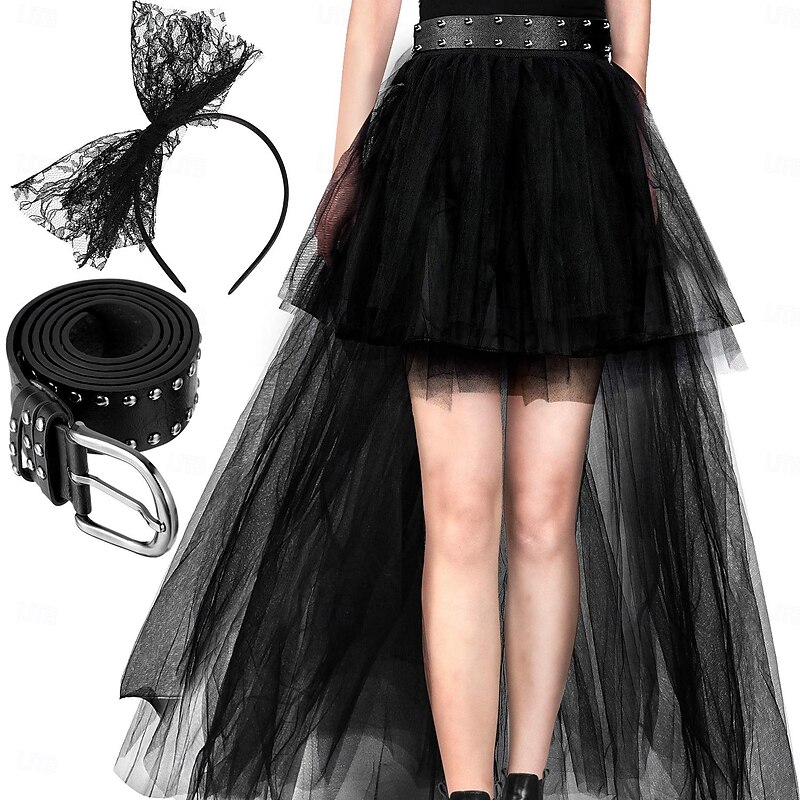 Retro Vintage 1980s Fancy Cosplay Costume Outfits Tutu Pop Star Rocker Fancy Dress Women's Masquerade Party Pride Parade Pride Month Adults' Skirt Belt Headband
