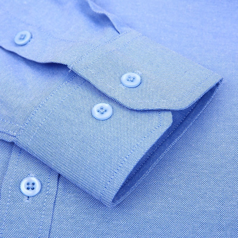 Men's Dress Shirt Button Down Shirt Oxford Shirt Wrinkle Resistant Plain Wedding Work Light Blue White Dark Blue Long Sleeve Collar Summer Spring Clothing Apparel2