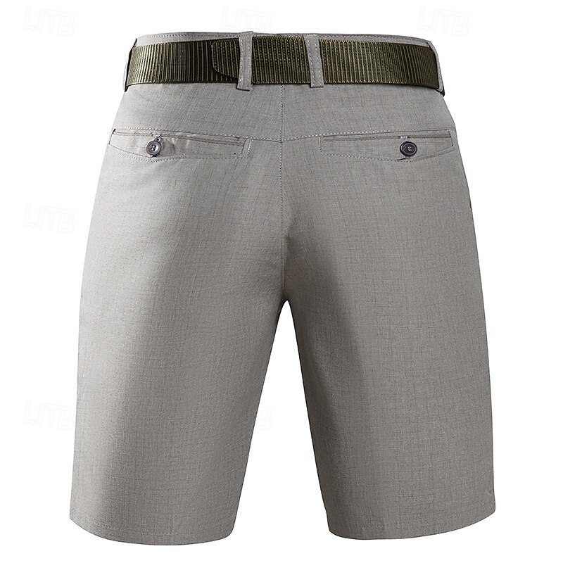 Men's Shorts Dress Shorts Summer Shorts Casual Shorts Golf Shorts Button Up Multi Pocket Plain Comfort Wearable Knee Length Outdoor Sport Daily Fashion Casual Black Navy Blue2