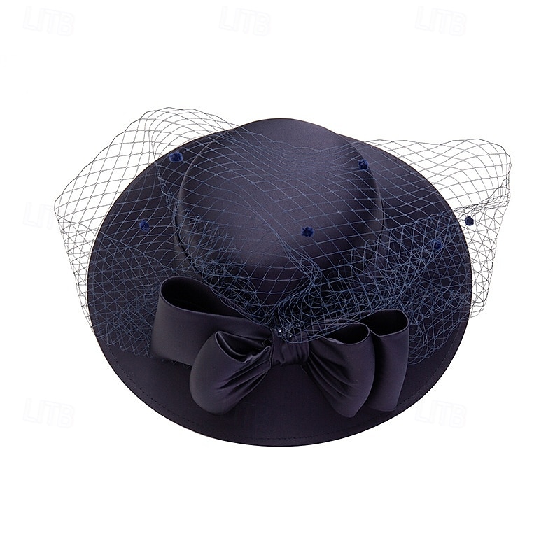 Hats Polyester Fedora Hat Wedding Elegant Vintage With Bowknot Headpiece Headwear4