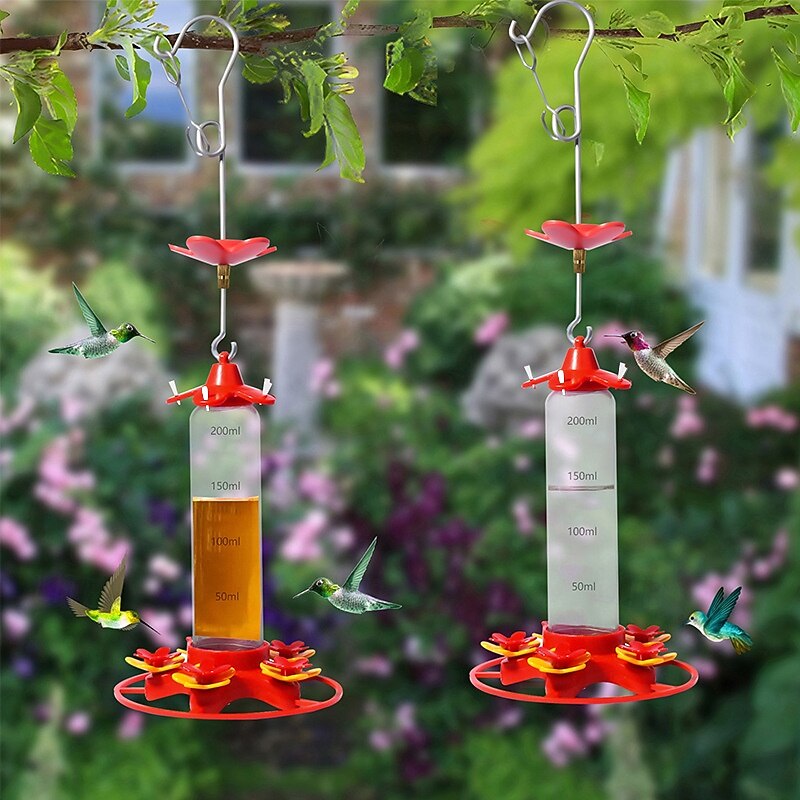 Hummingbird Feeder, Leak Proofnd Circular Perch 5 Feeding Ports for Outdoors, Deck, Patio