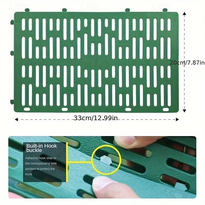 6pcs Plastic Tree Protector Guard Set, Rectangular Adjustable Interlocking Mesh Design, with Cable Ties, Animal and Trimmer Damage Prevention, Multiple Piece Bundles2