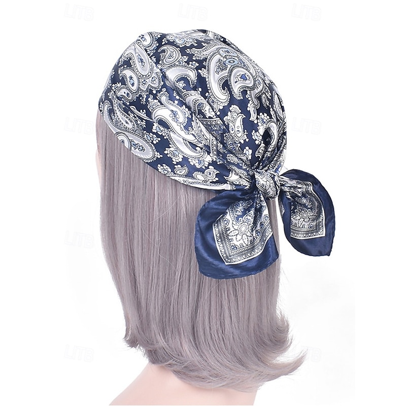 Paisley pattern multicolor silk scarf - soft and stylish women's headband and pocket square, perfect for casual, outdoor and formal occasions3