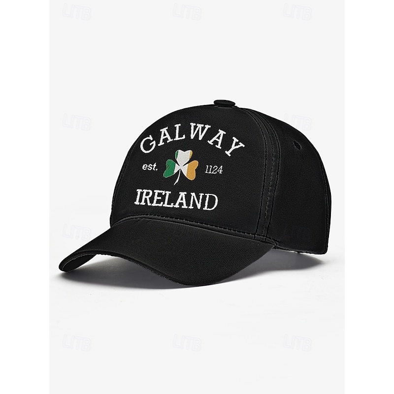 St. Patrick's Day Galway Ireland Baseball Cap with Shamrock Design – Green Cotton Hat for Men and Women4