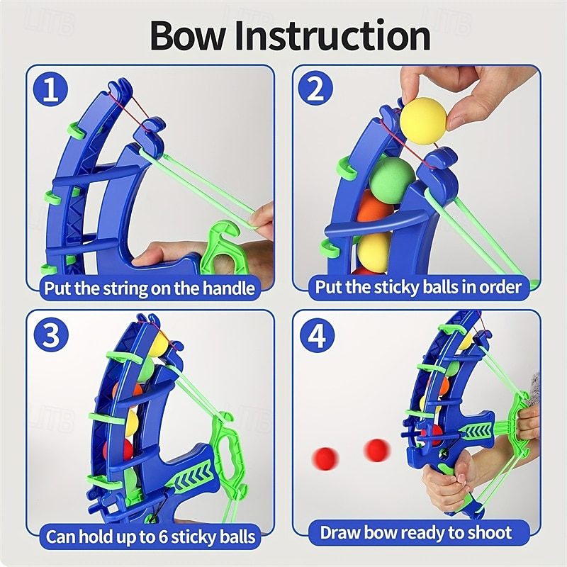 12-Piece Bow And Arrow Interactive Shooting Game Toy Set Educational Soft Bullet Target Game Suitable for Family Entertainment Parent-Child Interaction2