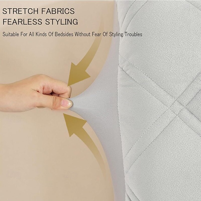 Thickened Bed Headboard Cover, Quilted Headboard Slipcover Twin/Queen/Full/King Velvet Dustproof Headboard Protector Bed Baskrest Cover Bedroom Decoration4