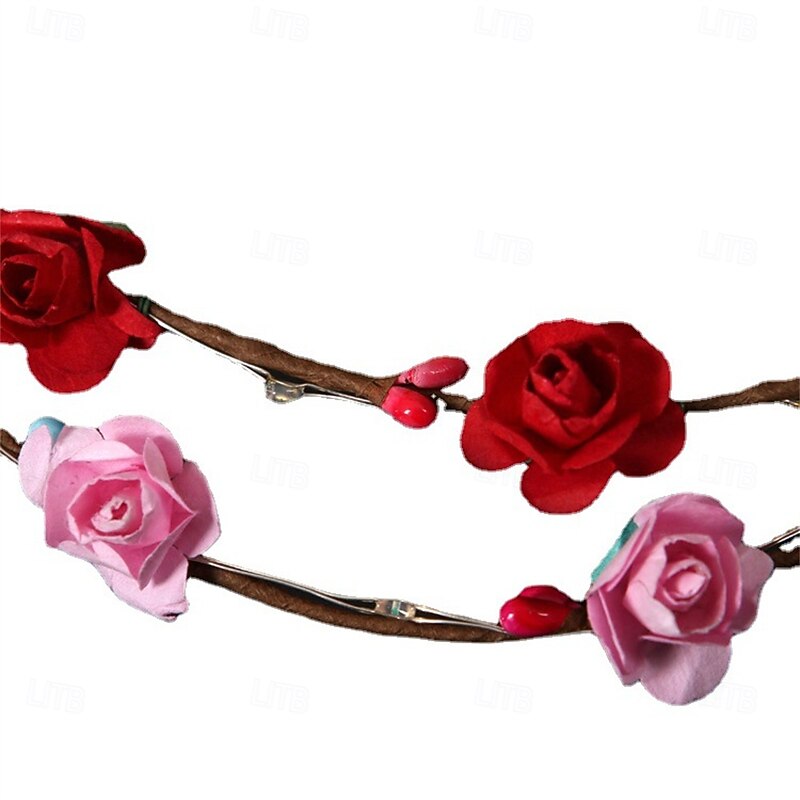 LED Flower Crown Headband, Glowing Floral Garland with 10 LEDs for Women & Girls Perfect for Weddings, Festivals Parties2