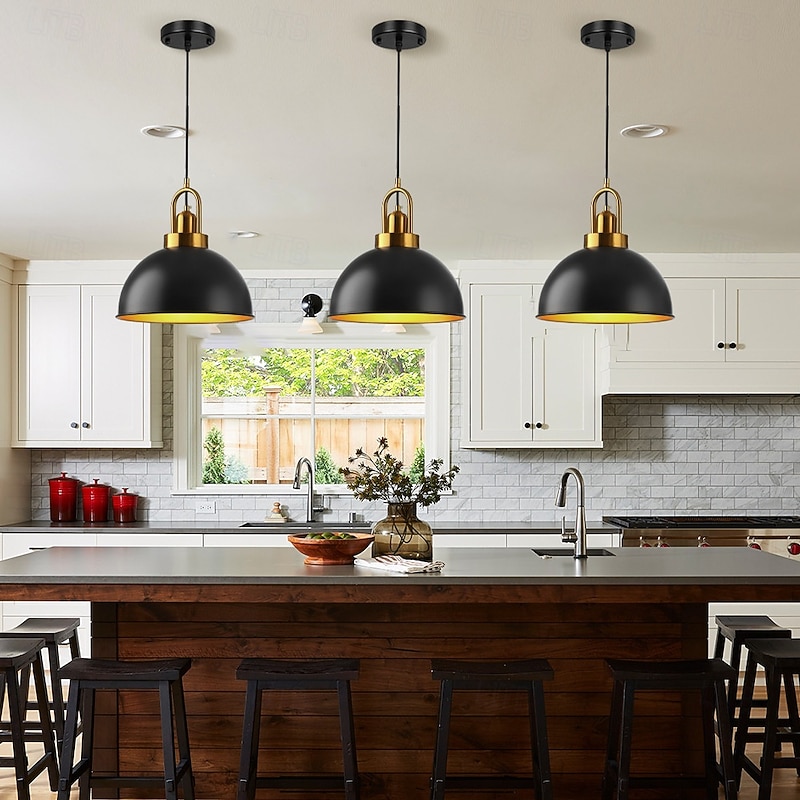 Industrial Retro Pendant Light Metal Chandelier Modern Farmhouse Balcony Corridor Decorative Lighting Fixture Bedside Black Hanging Lamp 1 Head 110-240V