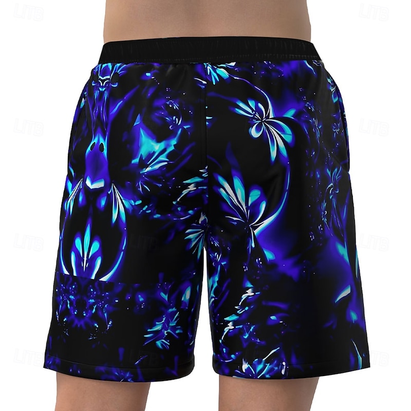 Men's Floral Tropical Flowers Swim Trunks Swim Shorts Board Shorts Mid Waist Hawaiian Casual Vacation Holiday Beach Wear Side Pockets Mesh Lining Elastic Drawstring Waist Designer Clothing Apparel2