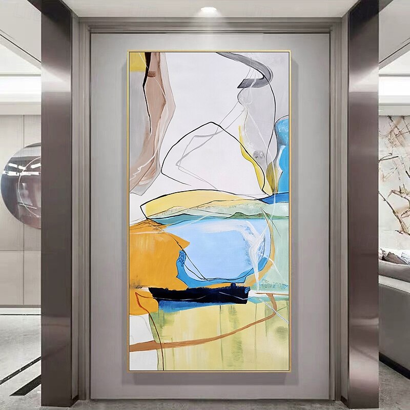 Mintura Handmade Abstract Oil Paintings On Canvas Wall Art Decoration Modern Landscape Picture For Home Decor Rolled Frameless Unstretched Painting