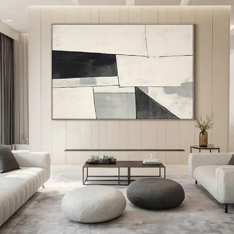 Large Brown abstract oil painting .hand painted Grey modern oil painting handmade black oil painting modern office art for living room wall decoration2
