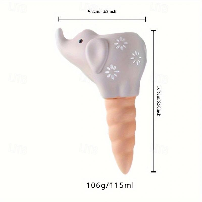 4-Pack Cute Elephant-Shaped Pottery Clay Self-Watering Nail-Red Soil Automatic Plant Watering System, Easy, Efficient and Healthy Gardening3