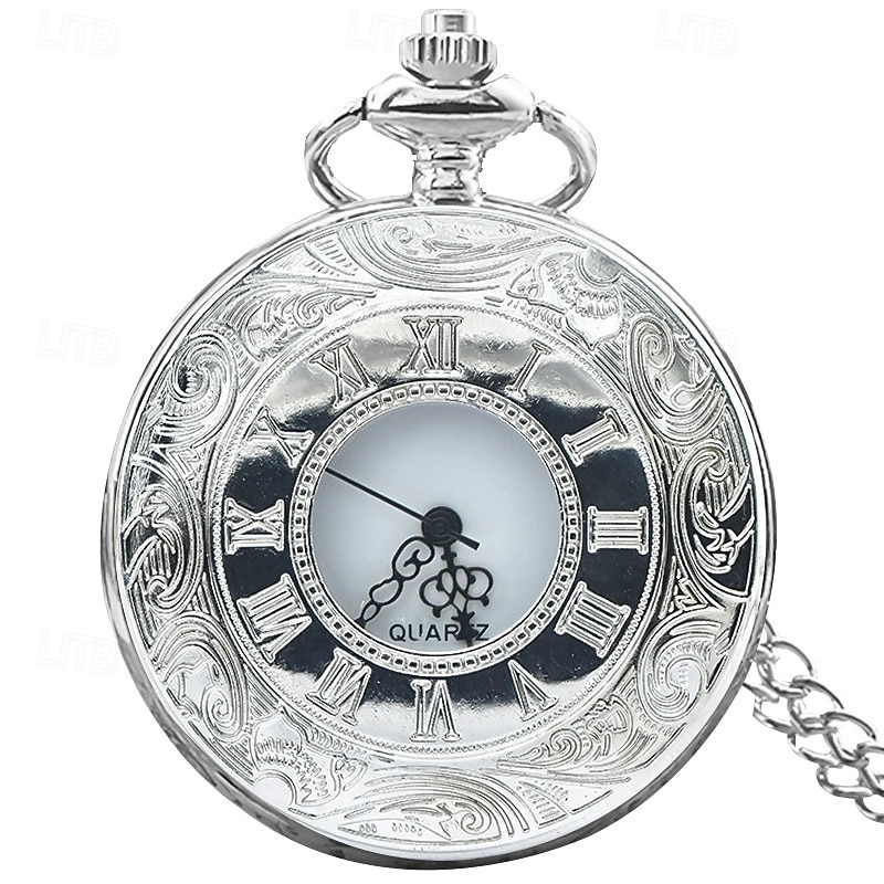 Bronze Vintage Necklace Pocket Watch Roman Memorial Large Open-fronted Chatelaine Quartz Pocket Watch Top Hanging Watch4