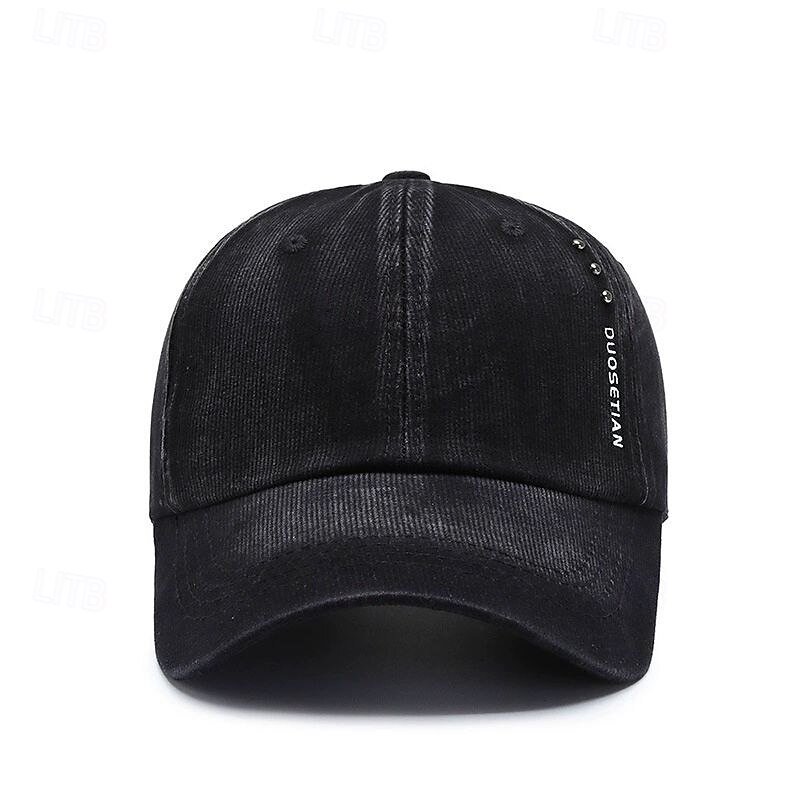 Men's Baseball Cap Sun Hat Trucker Hat Black Dark Navy Cotton Rivet Fashion Casual Daily Weekend Solid / Plain Color Adjustable Sunscreen Breathable3