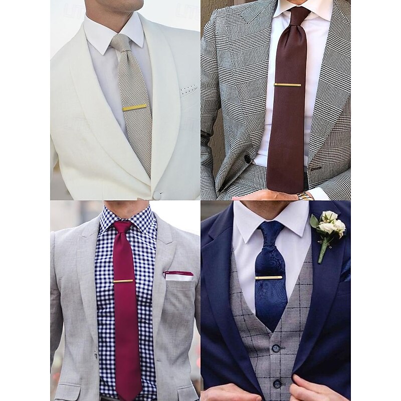 Elegant Gold Tie Clip for Men – Sleek Design with Black Inlay, Perfect for Business, Formal Events and Weddings2