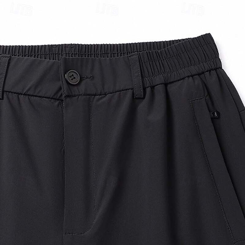 Men's Shorts Dress Shorts Golf Shorts Capri Pants Pocket Straight Leg Plain Comfort No-Iron Calf-Length Outdoor Daily Running Fashion Business Black Blue Stretchy4