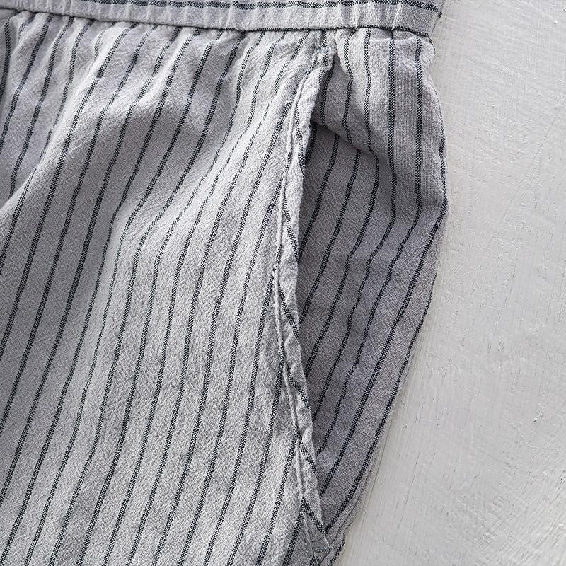 Men's Trousers Casual Pants Pocket Drawstring Elastic Waist Stripe Comfort Breathable Vacation Daily Holiday Fashion Streetwear Black White4