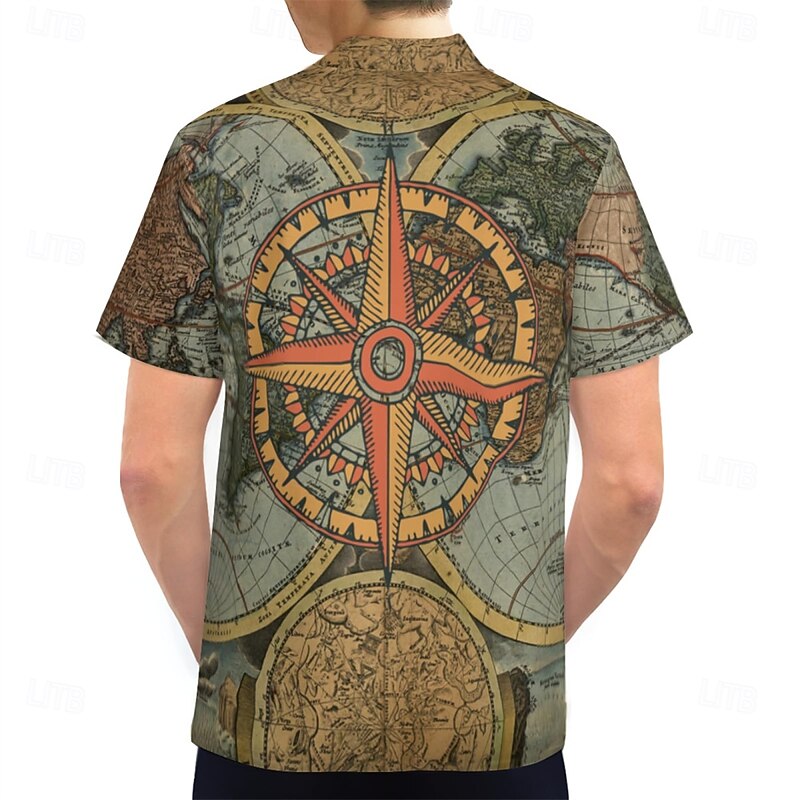 Retro Vintage 1970s Shirt Aloha Shirt Hippie Nautical Fancy Dress Men's Vacation Party Pride Parade Adults' Shirt3