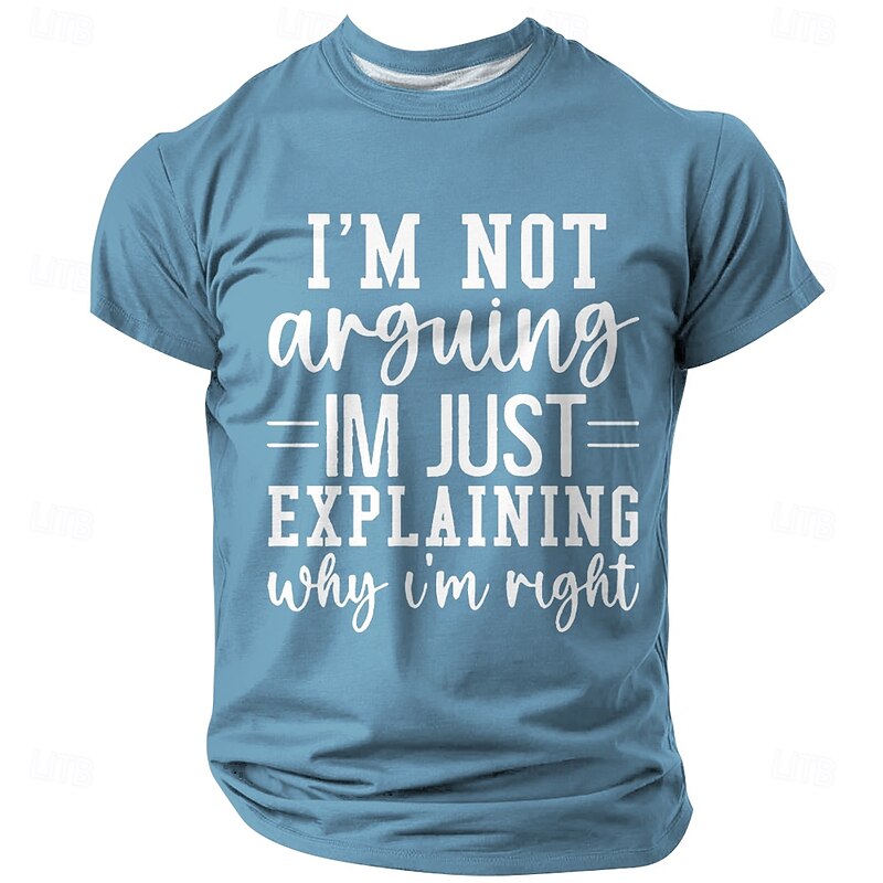 Men's Funny T Shirt Short Sleeve T shirt 3D Print Crew Neck Shirt Fashion Daily Street Daily Light Blue Black Blue Summer Spring Clothing Apparel S M L XL XXL XXXL3