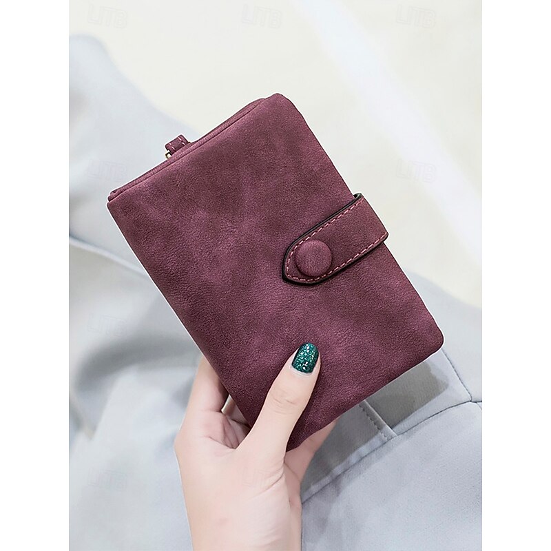 Women's Pink Faux Leather Wallet with Wrist Strap – Compact, RFID-Blocking, Zipper Closure, Multiple Card Slots, Ideal for Everyday Use, Travel and Special Occasions Color Black Pink Light Green4