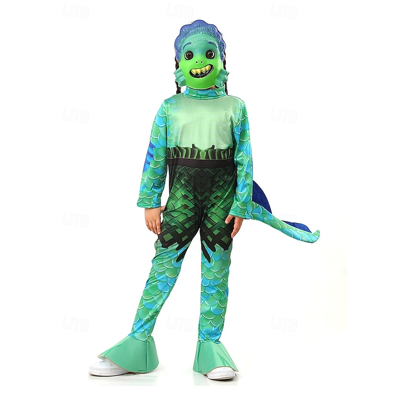 Luca  Cosplay Cosplay Costume Jumpsuit Cosplay Movie Cosplay for Boys Girls' Kid's Carnival Masquerade Event / Party Masquerade
