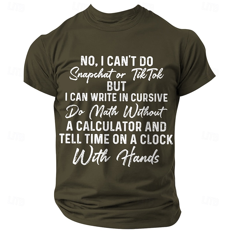 Men's Funny Slang T Shirt 100% Cotton Short Sleeve Graphic Shirt Black Army Green Dark Blue Comfortable Tee Vacation Street Fashion Designer Clothing3