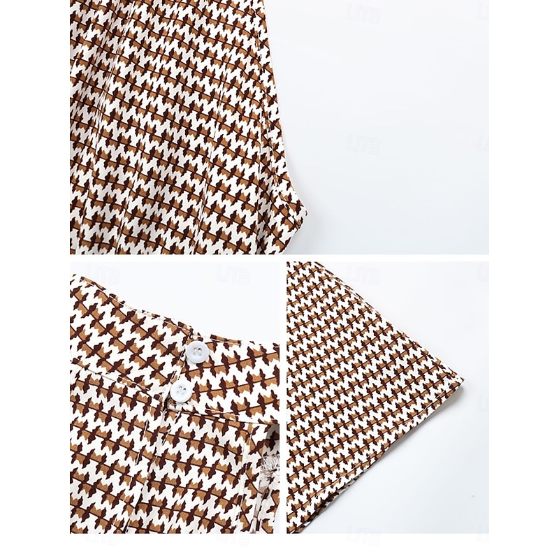 Women's Midi Dress Casual Dress Tank Dress Casual Vacation Daily Regular Fit Geometric Sleeveless Halter Neck Khaki Summer3