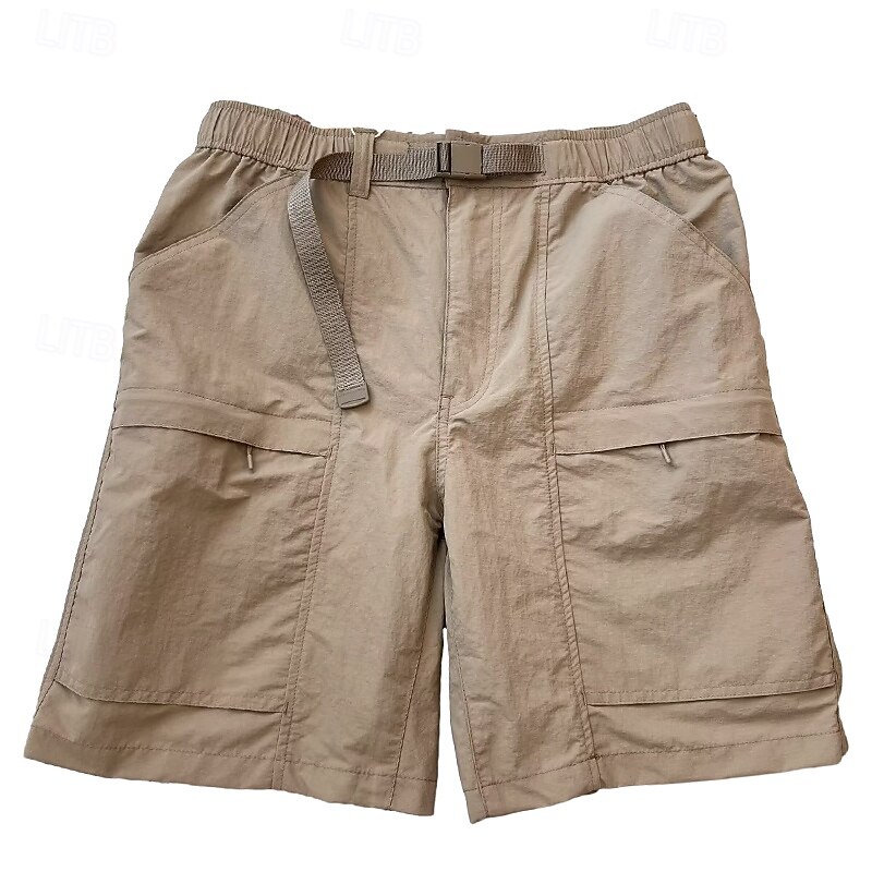 Men's Tactical Shorts Cargo Shorts Shorts Bermuda shorts Elastic Waist Zipper Pocket Straight Leg Plain Breathable Quick Dry Knee Length Outdoor Casual Camping & Hiking Sports Fashion Black Green4