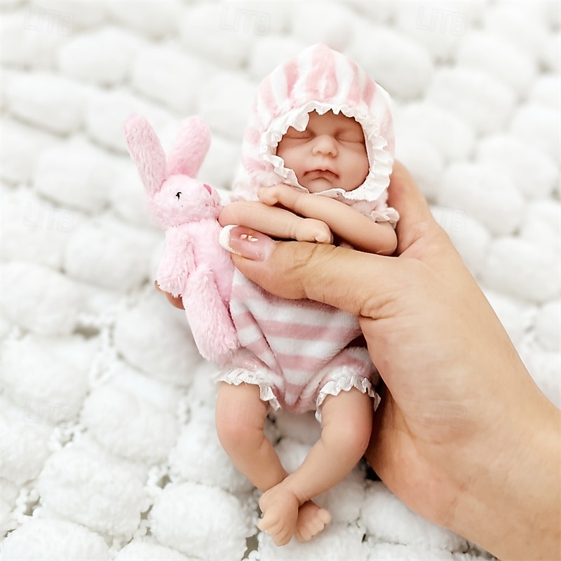 Twin Miniature Lifelike Reborn Baby Dolls Handcrafted Silicone Surprise Accessories Included for Children Ages 3-6 Years - Realistic Newborn Baby Doll Set2