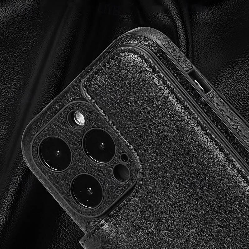 Phone Case For iPhone 16 15 14 Pro Max Plus 13 12 11 Pro Max Back Cover with Stand Holder Card Slot Shockproof Retro TPU3