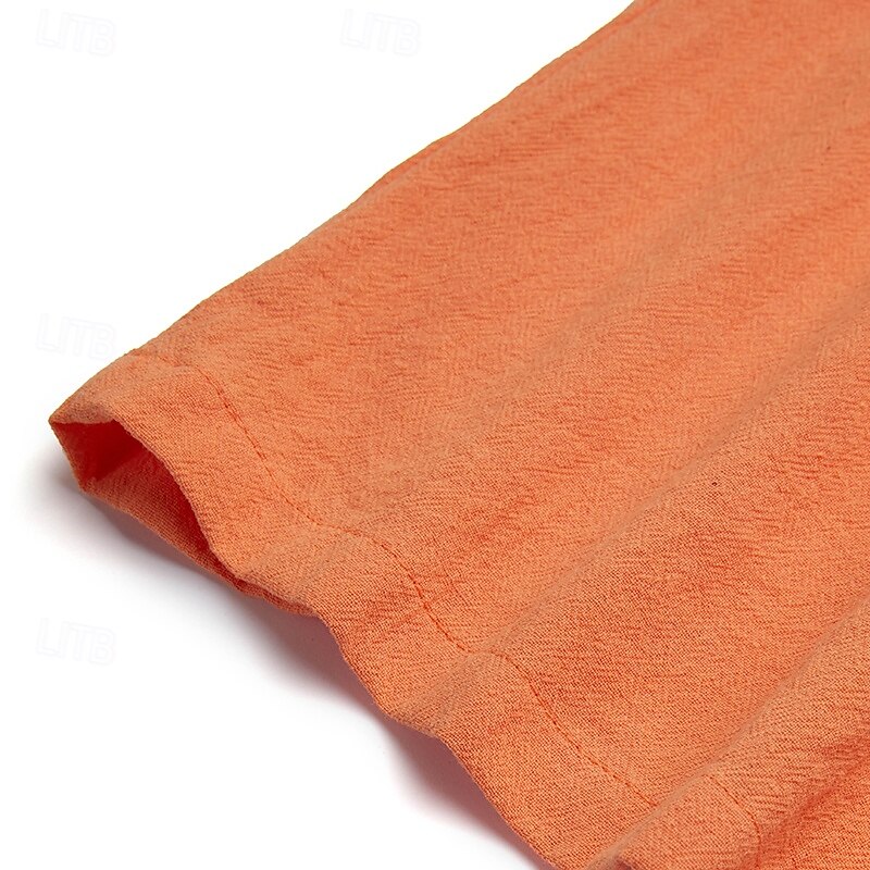 Men's Linen Pants Trousers Summer Pants Beach Pants Pocket Elastic Waist Drawstring Plain Comfort Breathable Full Length Outdoor Daily Holiday Vacation Classic Style Light Khaki White Micro-elastic3