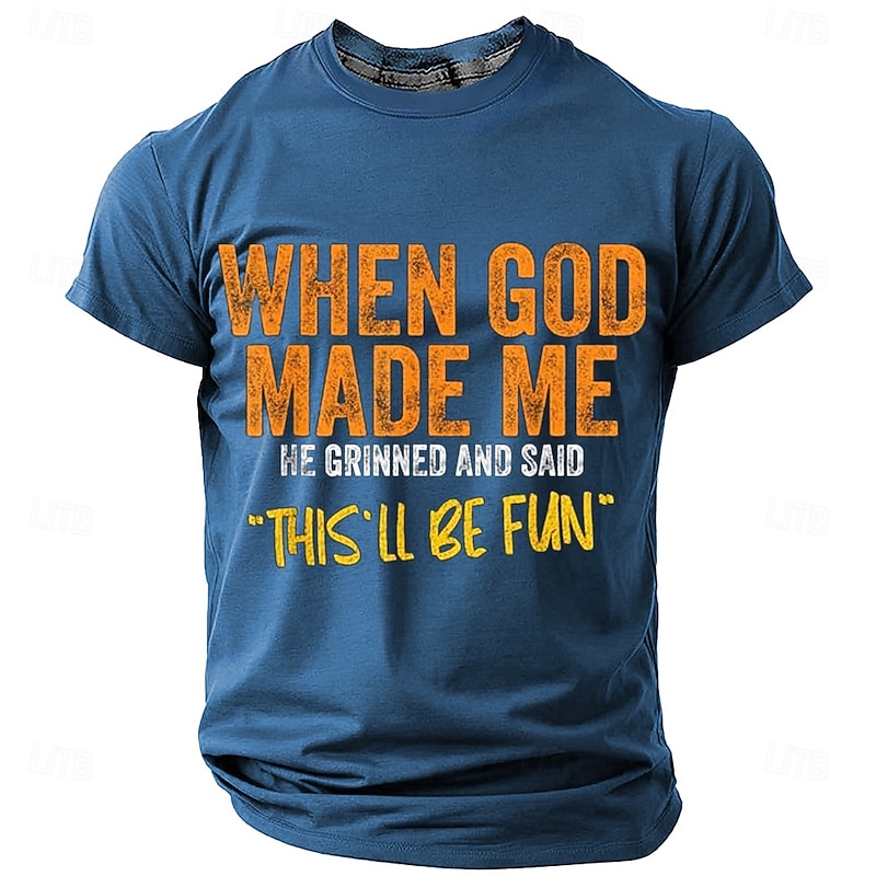 Men's Funny T Shirt Short Sleeve T shirt 3D Print Crew Neck Shirt Fashion Daily Street Daily Black Blue Green Summer Spring Clothing Apparel S M L XL