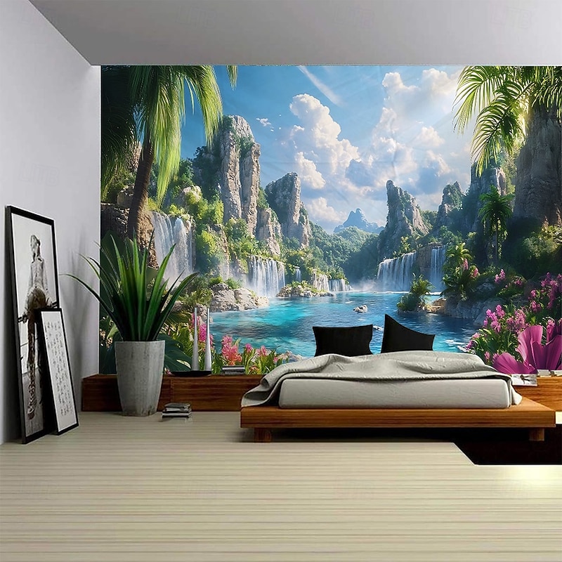 Landscape Hanging Tapestry Wall Art Large Tapestry Mural Decor Photograph Backdrop Blanket Curtain Home Bedroom Living Room Decoration