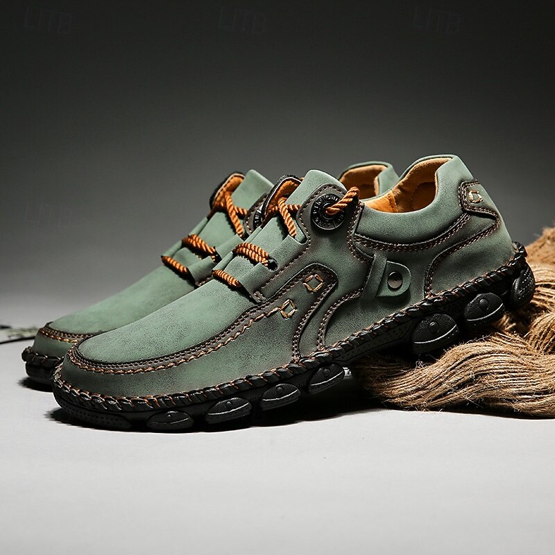 Men's Casual Green Faux Leather Sneakers with Comfortable Fit and Durable Soles – Ideal for Outdoor Activities and Everyday Wear3