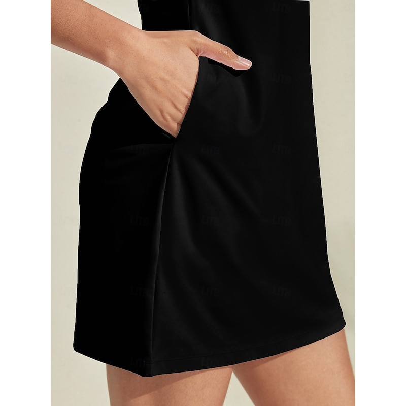 Women's Golf Dress Black Long Sleeve Ladies Golf Attire Clothes Outfits Wear Apparel4