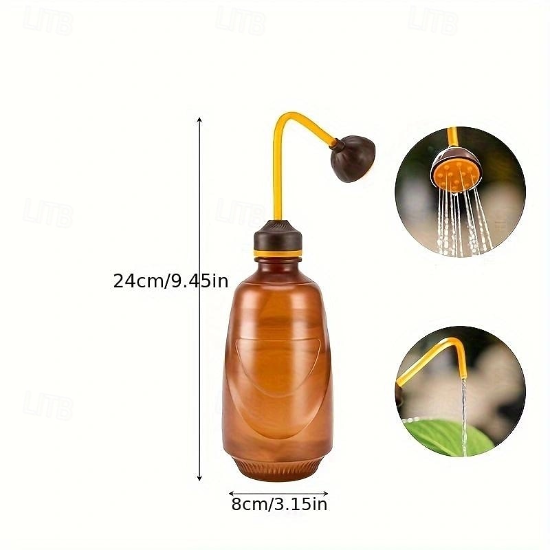 Watering Can with Detachable Shower Head - Flexible Long Nozzle, Squeeze Trigger, Transparent Plastic Plant Sprinkler for Indoor & Outdoor Gardening3