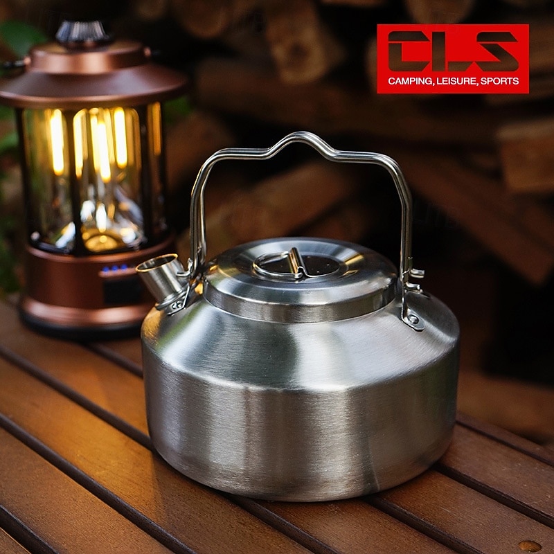 1PC Camping Outdoor 304 Stainless Steel Mini Kettle Portable Compact Teapot for Hiking and Backpacking Durable Lightweight Design with Heat-Resistant Handle Ideal for Boiling Water, Coffee, or Tea