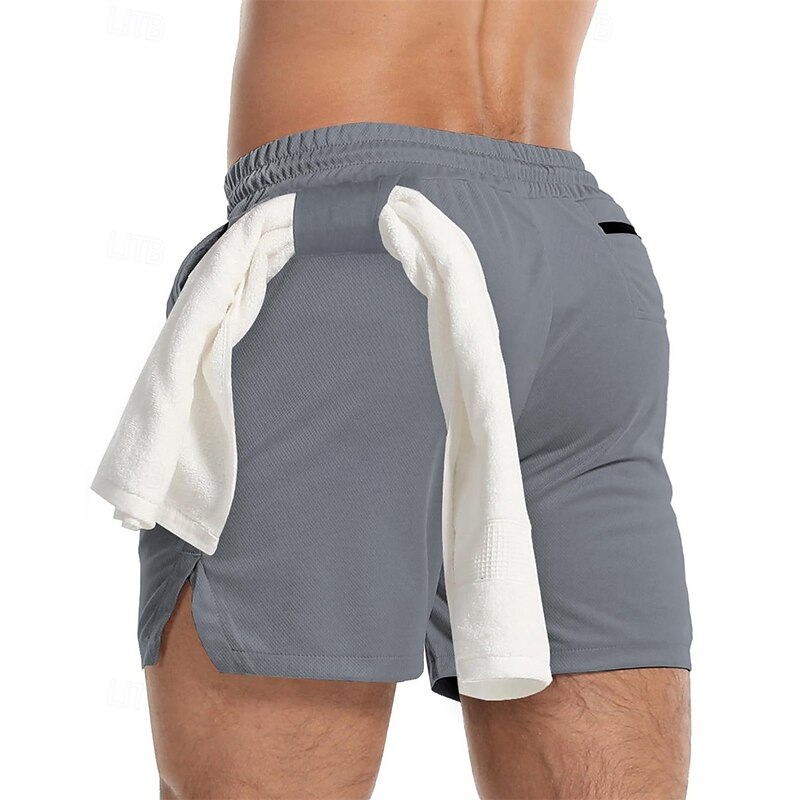 Men's Active Shorts Sweat Shorts Shorts Summer Shorts Pocket Drawstring Elastic Waist Plain Comfort Short Sports Outdoor Daily Going out Fashion Casual ArmyGreen Black Micro-elastic4