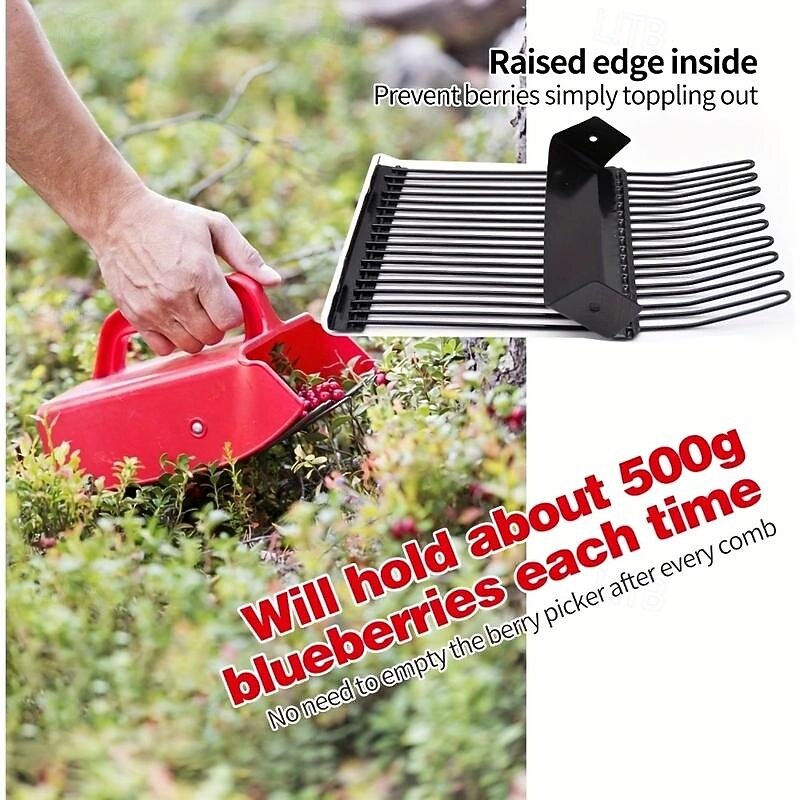 Berry Picker, Berry Pickers and Rakes with Metallic Comb and Ergonomic Handle for Easier Berry Picking, Blueberry Rake Scoop for Blueberries, Lingonberries and Huckleberries3