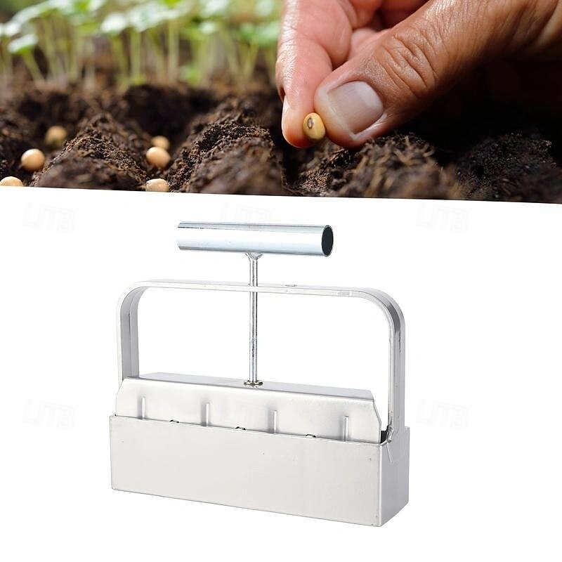 Soil Blocker, 4 Cell Soil Block Maker 2 Inch with 3 Sizes Seed Pins, Seed Handheld Block Maker with Comfortable Handle, Garden Blocking Tools for Seedings, Cuttings, Greenhouses