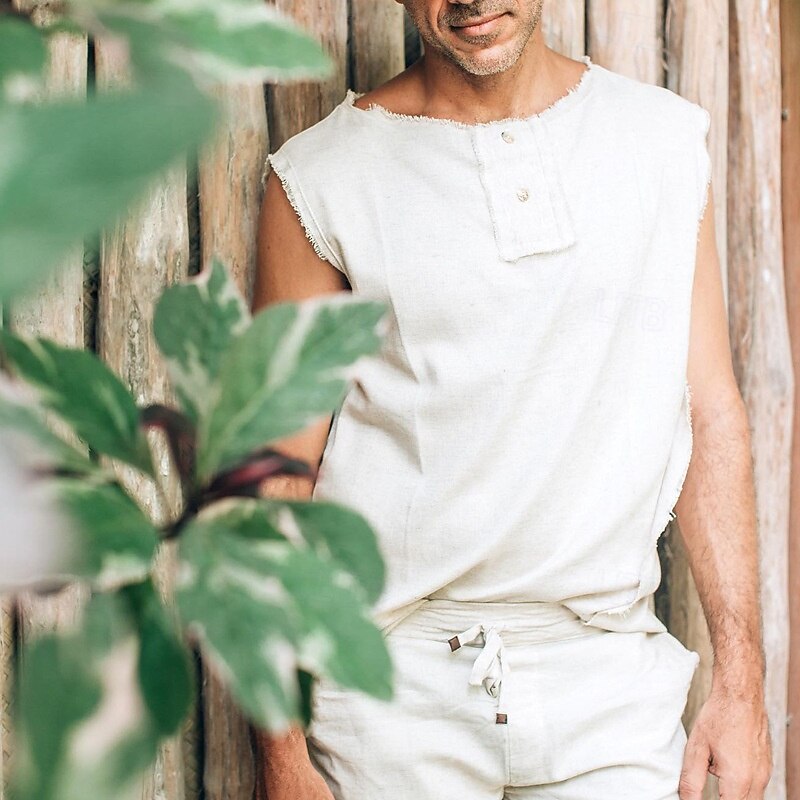 Men's Tank Top Henley Shirt Vest Top Sleeveless Shirt Sleeveless Henley Summer Plain Fashion Designer Muscle Buttons Outdoor Vacation Home White Top Tee for Men3