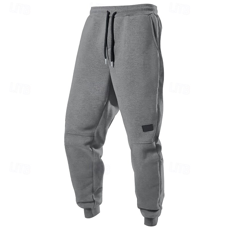 Men's Sweatpants Joggers Trousers Casual Pants Drawstring Elastic Waist Plain Comfort Warm Full Length Outdoor Casual Daily Sports Fashion Black Navy Blue3