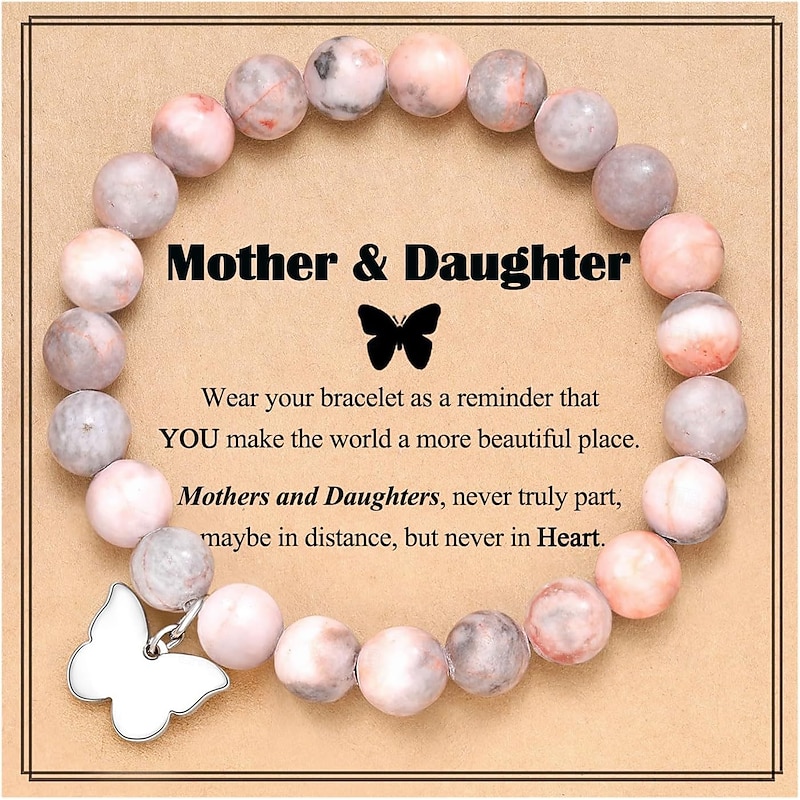 Natural Stone Butterfly Bracelet for Daughter Granddaughter Niece4